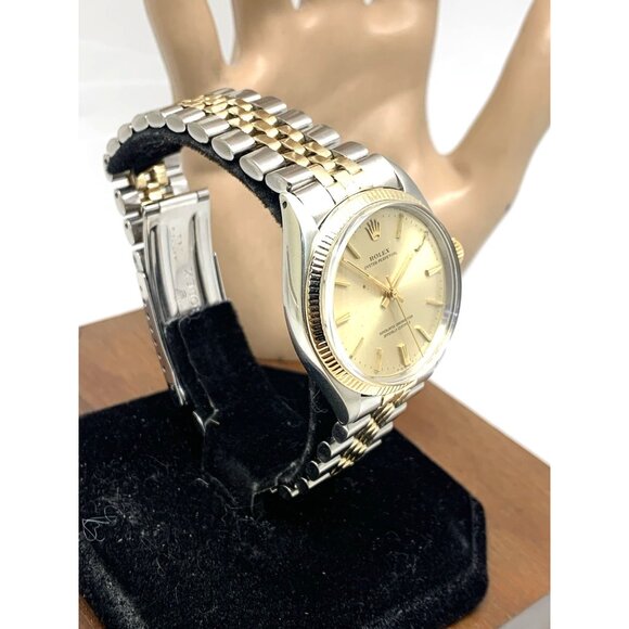 Rolex Oyster Perpetual Men's Watch 1005 Swiss Automatic Vintage 1969 2-Tone 34mm - Picture 13 of 13
